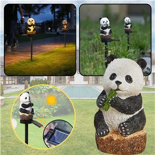 Solar Güneş Enerjili Aplik Panda Led Lamba Bahçe Veranda Merdivenlerinizde Şık Peyzaj Aydınlatması 1 Adet Saplamalı