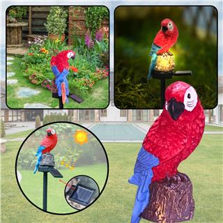 Solar Güneş Enerjili Aplik Papağan Led Lamba Bahçe Veranda Merdivenlerinizde Şık Peyzaj Aydınlatması 1 Adet Saplamalı