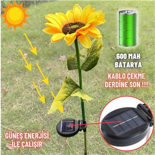 Solar Güneş Enerjili Ayçiçeği Günebakan Aplik LED Lamba - Bahçe, Veranda, Merdivenlerinizde Şık Peyzaj Aydınlatması 4 Lü Set