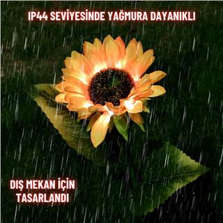 Solar Güneş Enerjili Ayçiçeği Günebakan Aplik LED Lamba - Bahçe, Veranda, Merdivenlerinizde Şık Peyzaj Aydınlatması 4 Lü Set