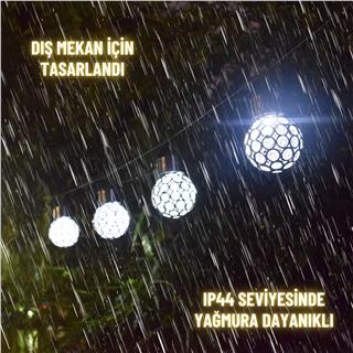 Solar Güneş Enerjili Beyaz Işık Küre Aplik LED Lamba - Bahçe, Veranda, Merdivenlerinizde Şık Peyzaj Aydınlatması 1 Adet