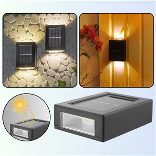 Solar Güneş Enerjili Çift Taraflı Dekoratif LED Aplik Bahçe Duvar Veranda Merdiven Aydınlatma Lambası