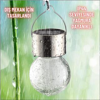 Solar Güneş Enerjili Kırık Cam Desen Aplik LED Lamba - Bahçe, Veranda, Merdivenlerinizde Şık Peyzaj Aydınlatması 1 Adet