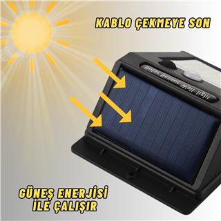 Solar Güneş Enerjili LED Bahçe Lambası: Su Geçirmez Hareket Sensörlü Merdiven, Veranda, Bahçe ve Dış Mekanlar İçin 