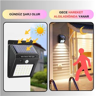 Solar Güneş Enerjili LED Bahçe Lambası: Su Geçirmez Hareket Sensörlü Merdiven, Veranda, Bahçe ve Dış Mekanlar İçin 
