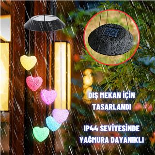 Solar Güneş Enerjili Renk Değiştiren Kalp Aplik LED Lamba - Bahçe, Veranda, Merdivenlerinizde Şık Peyzaj Aydınlatması (6lı Set)