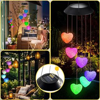 Solar Güneş Enerjili Renk Değiştiren Kalp Aplik LED Lamba - Bahçe, Veranda, Merdivenlerinizde Şık Peyzaj Aydınlatması (6lı Set)