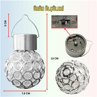 Solar Güneş Enerjili RGB Küre Aplik LED Lamba - Bahçe, Veranda, Merdivenlerinizde Şık Peyzaj Aydınlatması 1 Adet