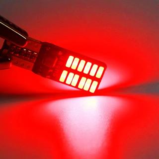 T10 Dipsiz Ampul KIRMIZI 24 Led CANBUS 2 ADET Oto Park Plaka Ve İç Aydınlatma Led Ampul 