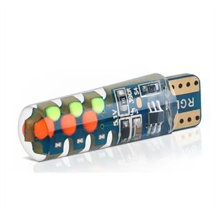 T10 RGB Yanıp Sönen 2 ADET COB Renkli Led Ampul Oto İç Aydınlatma Ve Motosiklet Dekor Işık