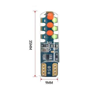 T10 RGB Yanıp Sönen 2 ADET COB Renkli Led Ampul Oto İç Aydınlatma Ve Motosiklet Dekor Işık