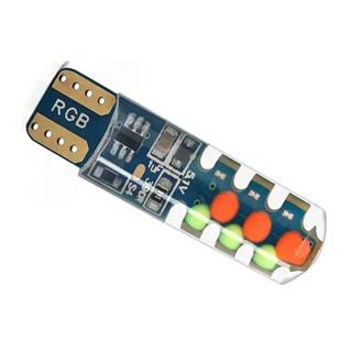 T10 RGB Yanıp Sönen 2 ADET COB Renkli Led Ampul Oto İç Aydınlatma Ve Motosiklet Dekor Işık