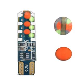 T10 RGB Yanıp Sönen 2 ADET COB Renkli Led Ampul Oto İç Aydınlatma Ve Motosiklet Dekor Işık