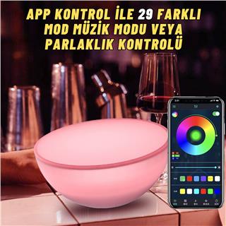Taşınabilir Akıllı Led Masa Ve Ambiyans  Lambası Telefon Kontrollü, Şarj Edilebilir LED RGBW Lamba
