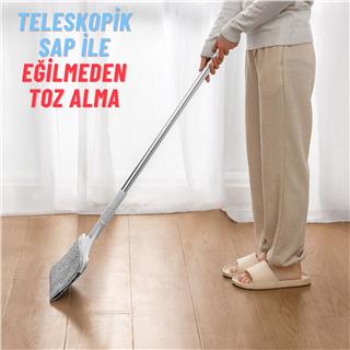 Teleskopik Saplı Aralık Toz Temizleyici Yıkanabilir Mop Ev Ve İşyerleri İçin Pratik Çözüm
