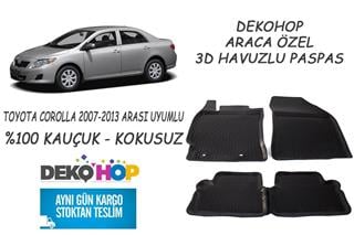 TOYOTA COROLLA 2007-2013 ARASI 3D Havuzlu Araca Özel Kauçuk Oto Paspas