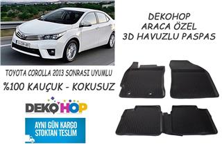 TOYOTA COROLLA 2013 SONRASI Oto Paspas Araca Özel 3D Havuzlu Kauçuk