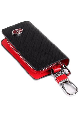TOYOTA Uyumlu Karbon Desen Deri Cüzdan Anahtarlık