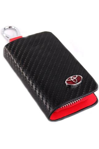 TOYOTA Uyumlu Karbon Desen Deri Cüzdan Anahtarlık
