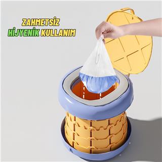 Tuvalet Eğitici Katlanabilir Taşınabilir Çocuk Lazımlık Portatif Seyahat Bebek Tuvaleti