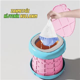 Tuvalet Eğitici Katlanabilir Taşınabilir Çocuk Lazımlık Portatif Seyahat Bebek Tuvaleti