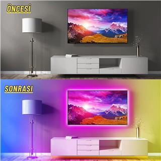 Tv Monitör Arkası Telefon Ve Kumanda Kontrollü 4 Metre Şerit Ambiyans Dekor Led Işık 