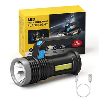 Ultra Parlak USB Şarjlı COB LED El Feneri Çok Fonksiyonlu Aydınlatma Saplı Led Işık