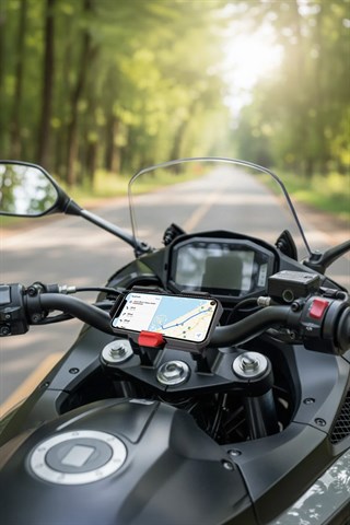 Universal Motosiklet Telefon ve GPS Navigasyon Tutacağı  Kablosuz Hızlı Şarjlı Çift USB Girişli