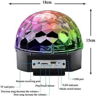 Usb Müzik Çalar Bluetooth Hoparlör Işıklı Kumandalı Disko Topu