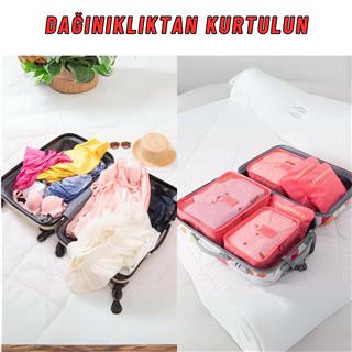 Valiz Seyahat Çanta Düzenleyici 6 Parça Seyahat Bavul Düzenleyici Organizer Set