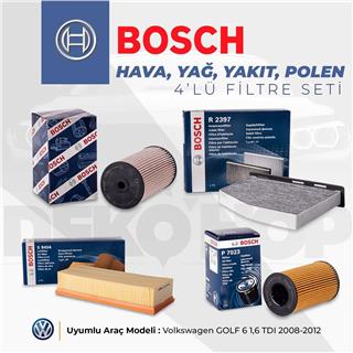 VOLKSWAGEN GOLF 6 1.6TDI Filtre Bakım Seti 2008-2012 Arası Uyumlu 4 Lü Set