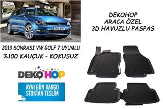 VW GOLF VII GOLF 7 Araca Özel Oto Paspas 3D Havuzlu Kauçuk Paspas