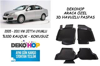VW JETTA 2005-2011 ARASI Araca Özel Oto Paspas 3D Havuzlu Kauçuk Paspas