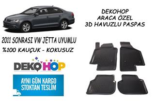 VW JETTA 2011 SONRASI Araca Özel Oto Paspas 3D Havuzlu Kauçuk