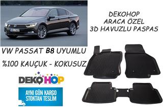 VW PASSAT B8 KASA Oto Paspas Araca Özel 3D Havuzlu Kauçuk