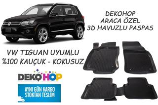 VW TIGUAN 2016 SONRASI Araca Özel Oto Paspas 3D Havuzlu Kauçuk Paspas