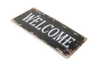 Welcome Metal Tabela Retro Dekorasyon Duvar Süsü 30X15 Cm