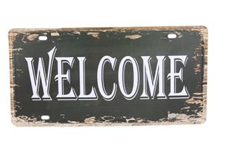 Welcome Metal Tabela Retro Dekorasyon Duvar Süsü 30X15 Cm
