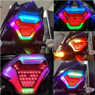 Yamaha MT-07, YZF-R3, Y15ZR V3 Universal Sinyalli Stop Lambası RGB Bluetooth APP Kontrol 210 Mod