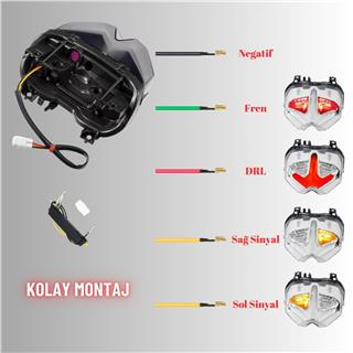Yamaha MT-09 ve FJ-09 2015-2016 Uyumlu Stop Lambası Yüksek Performanslı Universal Arka Lamba