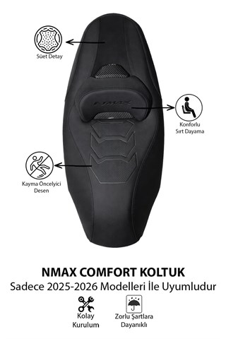 Yamaha NMAX Uyumlu 2025 Sonrası Comfort Koltuk Spor Tasarım