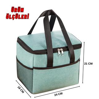 Yemek Taşıma Ve Piknik Çantası 10 Litre Isı Yalıtımlı Sıcak Soğuk Beslenme Taşıma Çantası