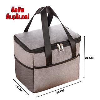 Yemek Taşıma Ve Piknik Çantası 10 Litre Isı Yalıtımlı Sıcak Soğuk Beslenme Taşıma Çantası