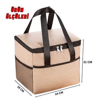 Yemek Taşıma Ve Piknik Çantası 10 Litre Isı Yalıtımlı Sıcak Soğuk Beslenme Taşıma Çantası