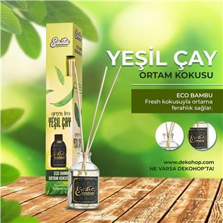 Yeşil Çay Kokulu Bambu Çubuklu Oda Kokusu Eko (50ml) Oda Parfümü