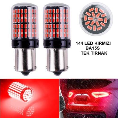  Oto Led Sinyal Park Ampulü Ultra Parlak KIRMIZI 1156 TEK TIRNAK  9w 144 Led Tak Kullan Ürün BA15S 