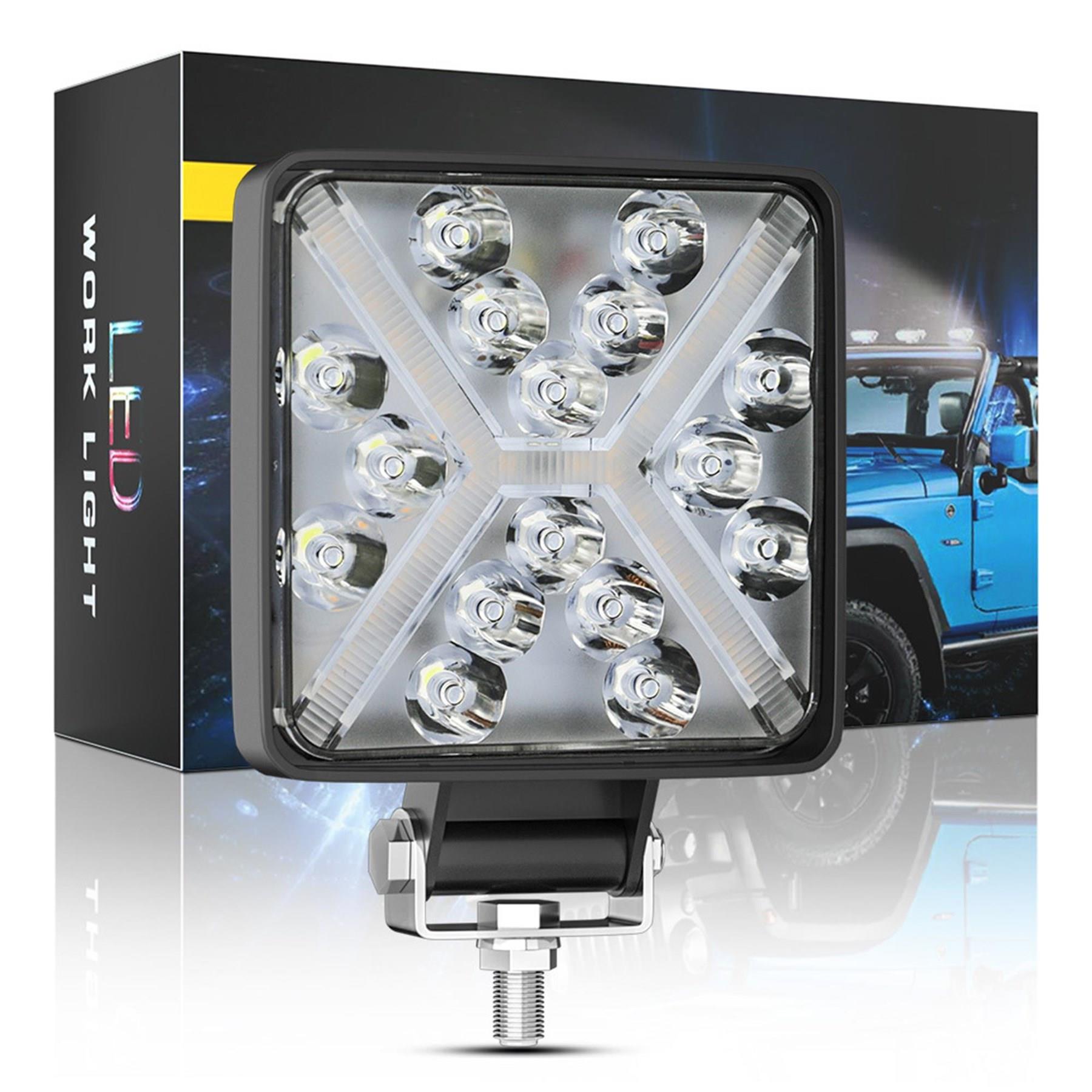 16 LED X ANGEL Çakarlı Off Road Kamyon İş Makinesi Çalışma Lambası 2 Adet