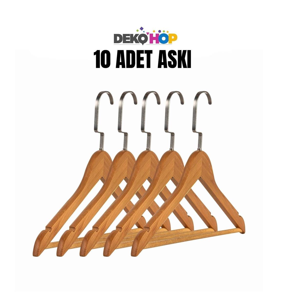 Ahşap Elbise Kıyafet Askısı 1.Kalite Ahşap Vernikli Ahşap Askı 100 ADET