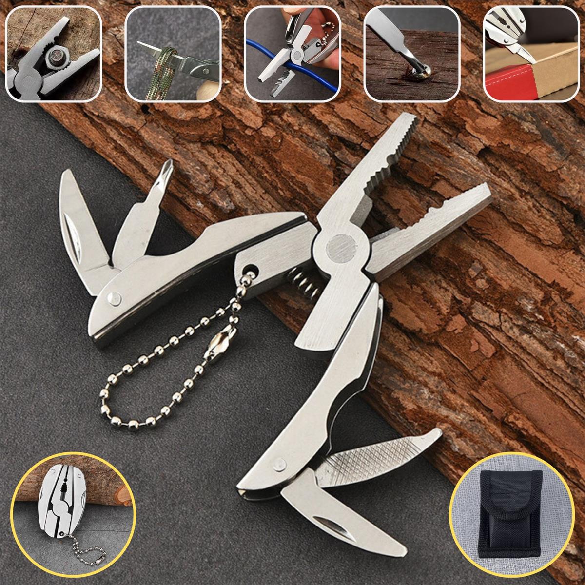 Anahtarlık Outdoor Katlanır Pense Çakı Bıçak Seti Kamp Piknik Çok Fonksiyonlu Mini Alet Seti