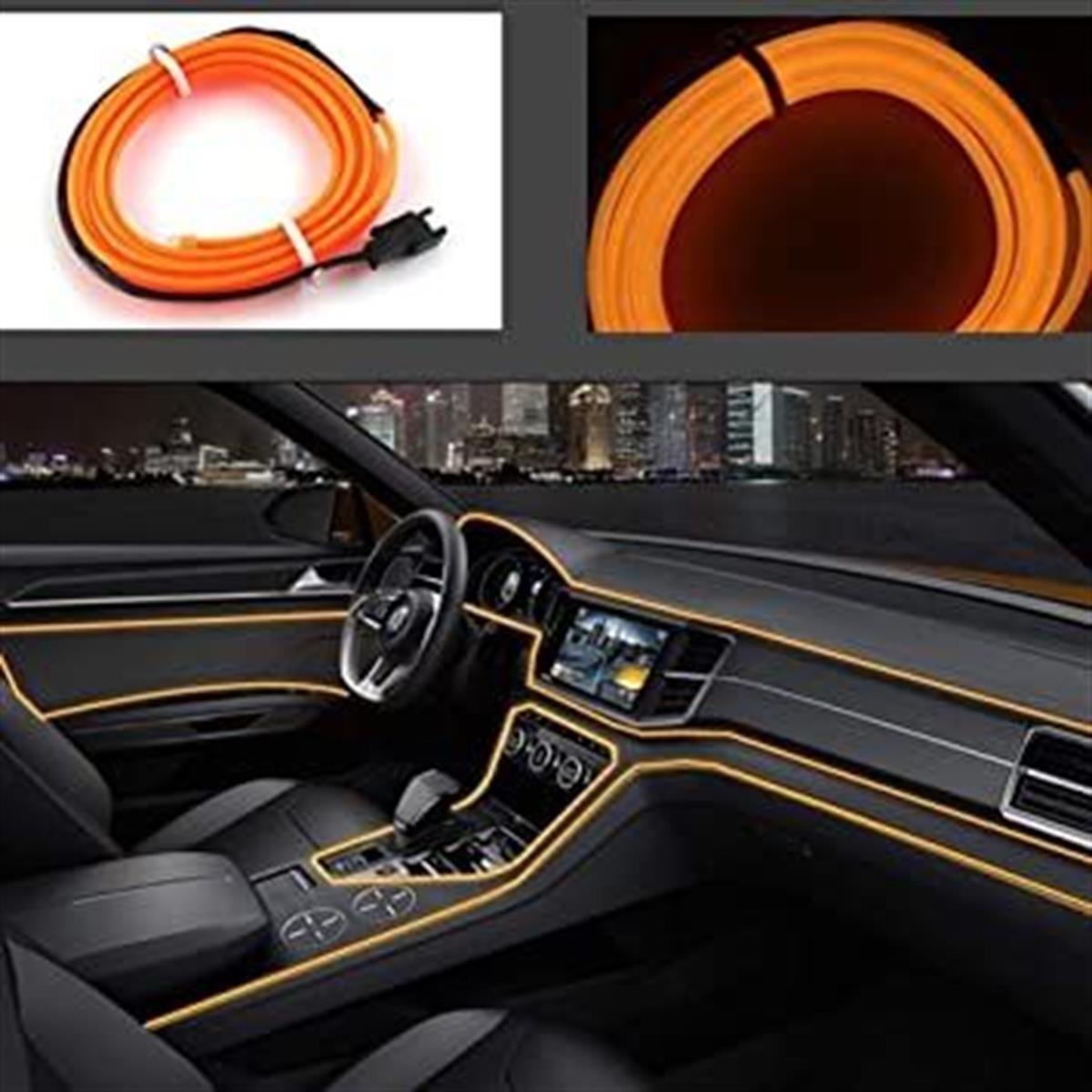 Araç İçi Neon Ledi Torpido İp Led 5 Metre TURUNCU
